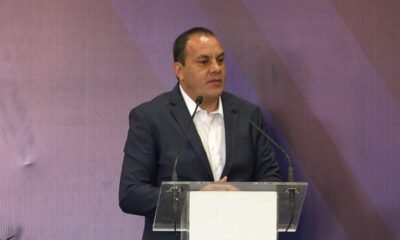 Gobernador de Morelos, Cuauhtémoc Blanco en templete