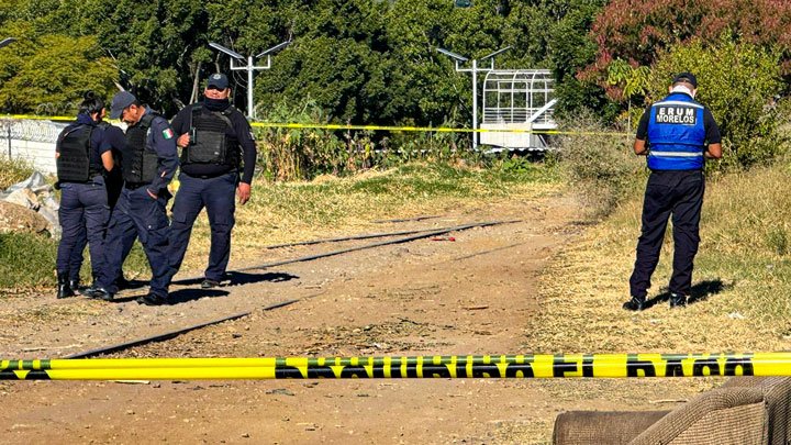 escena de homicidio acordonada en Chamilpa