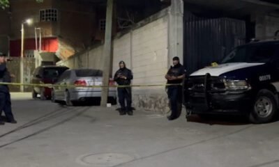 Patrullas y policías en una calle de Jiutepec acordonado