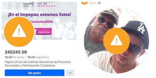 Fotos falsas de una página del IMPEPAC