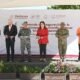 Foto muestra a la gobernadora inaugurando nuevas mejoras en plantel de guardia nacional en yautepec.