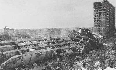 Fotografía del sismo de 1985 en la Ciudad de México.