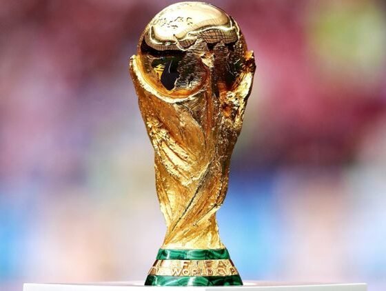 La fotografía muestra la copa mundial de la FIFA.